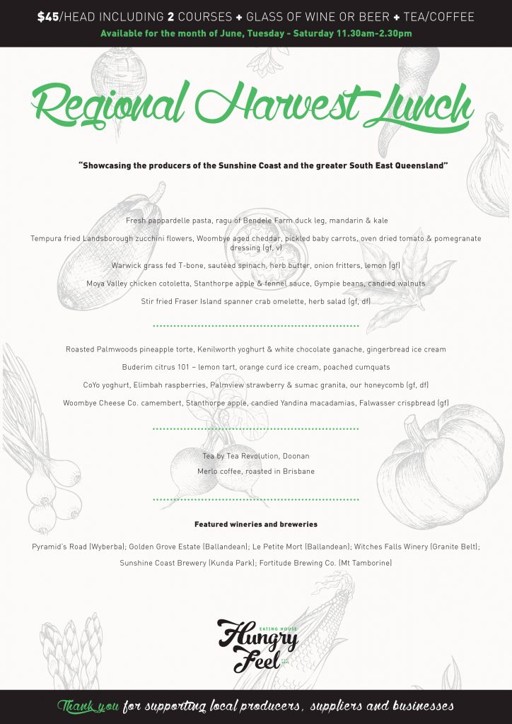 HUNGRY FEEL - REGIONAL HARVEST LUNCH MENU - A5