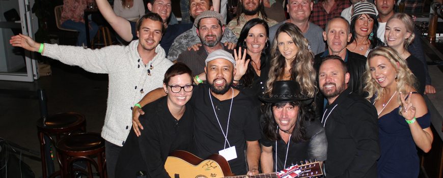 2. Musos 4 Mates @ The Dock Mooloolaba - some of the performing musicians & organisers with Cheryl-crop-web