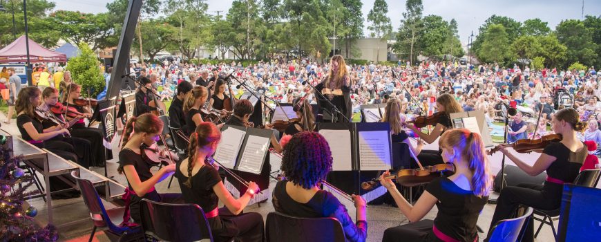 Buderim Community Christmas Carols - Mountain Creek State High School performing for the crowd - photo by Ross Eason - EAS-12-19-BWMCA-0104