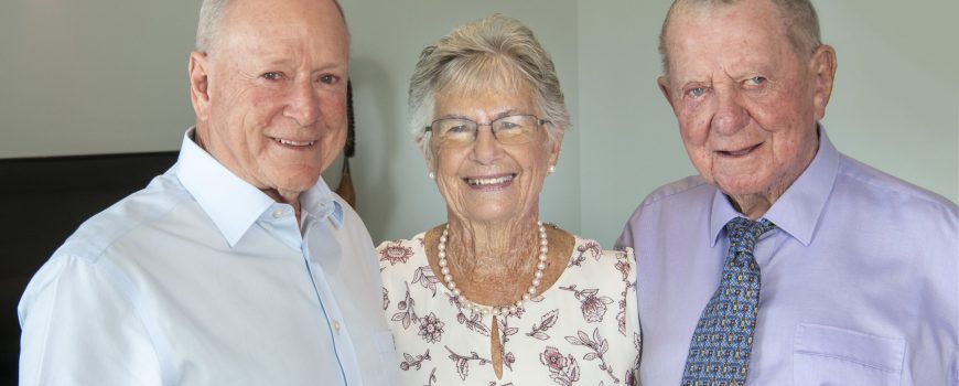 Buderim Foundation chair Dr Russell Stitz with Nola and Roy Thompson - photo by Ross Eason -024 2